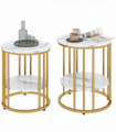 Elegant Marble-Effect Tables Set with Gold Tone Legs for Home & Office