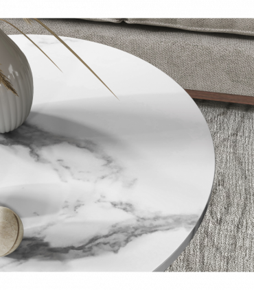 Elegant Marble-Effect Tables Set with Gold Tone Legs for Home & Office