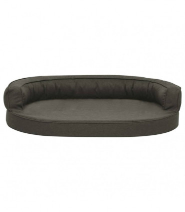 Ergonomic Dog Bed Mattress 75x53 cm Linen Look Dark Grey