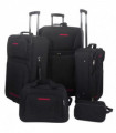 Five Piece Travel Luggage Set Black