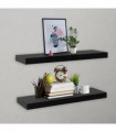 Floating Wall Shelves 2 pcs Black 60x20x3.8 cm