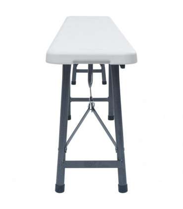 Folding Garden Benches 2 pcs 180 cm HDPE White