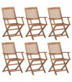 Folding Garden Chairs 6 pcs Solid Acacia Wood