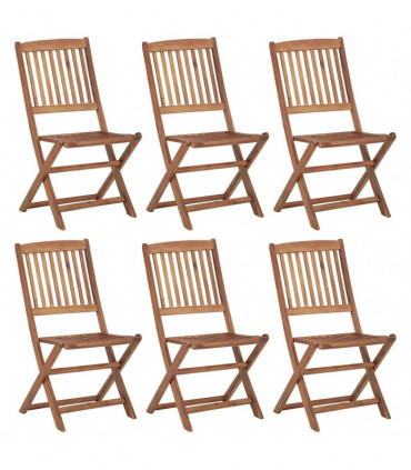 Folding Garden Chairs 6 pcs Solid Acacia Wood