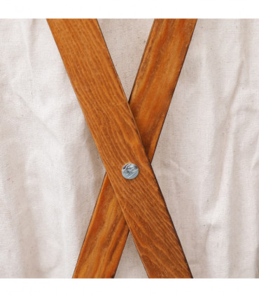 Folding Laundry Basket Cream Wood and Fabric