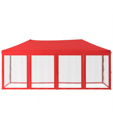 Folding Party Tent with Sidewalls Red 3x6 m