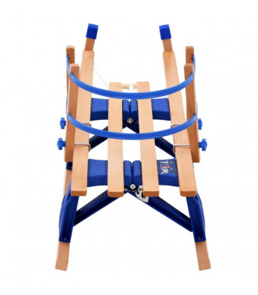 Folding Snow Sledge with Backrest Wood 119 cm