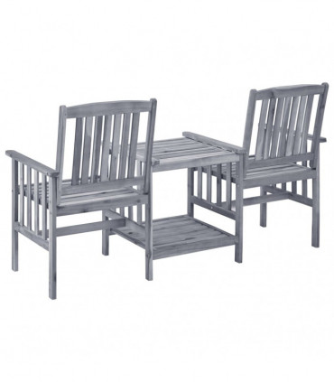 Garden Chairs with Tea Table 159x61x92 cm Solid Acacia Wood