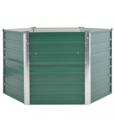 Garden Raised Bed Galvanised Steel 129x129x77 cm Green