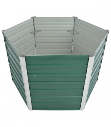 Garden Raised Bed Galvanised Steel 129x129x77 cm Green