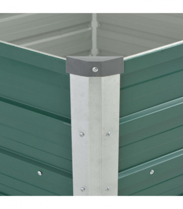 Garden Raised Bed Galvanised Steel 129x129x77 cm Green
