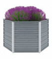Garden Raised Bed Galvanised Steel 129x129x77 cm Grey