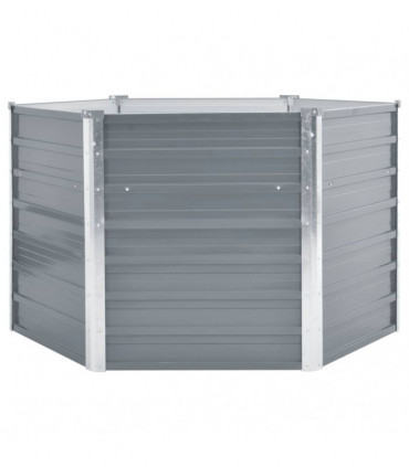 Garden Raised Bed Galvanised Steel 129x129x77 cm Grey