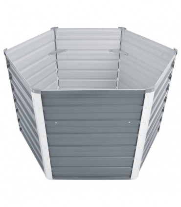 Garden Raised Bed Galvanised Steel 129x129x77 cm Grey