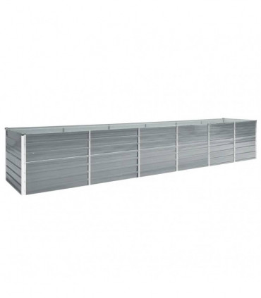 Garden Raised Bed Galvanised Steel 480x80x77 cm Grey