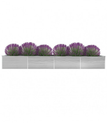 Garden Raised Bed Galvanised Steel 600x80x45 cm Grey