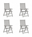 Garden Reclining Chairs 4 pcs Grey Solid Acacia Wood