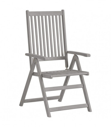 Garden Reclining Chairs 4 pcs Grey Solid Acacia Wood