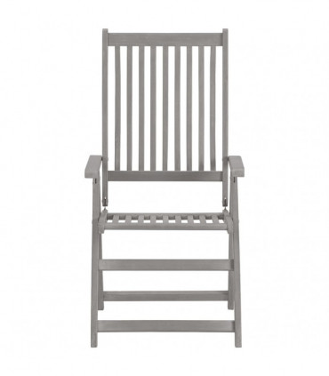 Garden Reclining Chairs 4 pcs Grey Solid Acacia Wood