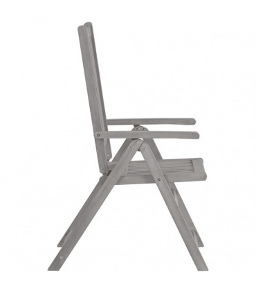 Garden Reclining Chairs 4 pcs Grey Solid Acacia Wood