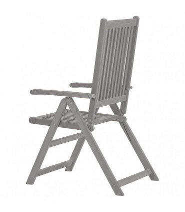 Garden Reclining Chairs 4 pcs Grey Solid Acacia Wood