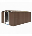 Garden Shed 257x392x181 cm Metal Brown