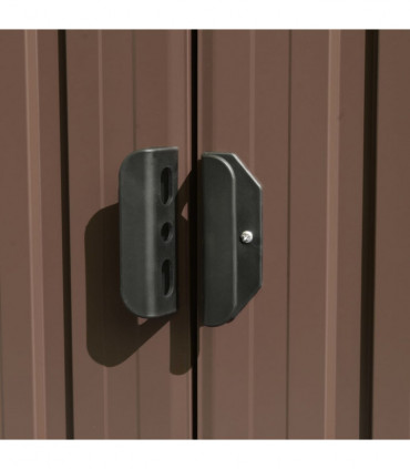 Garden Shed 257x392x181 cm Metal Brown