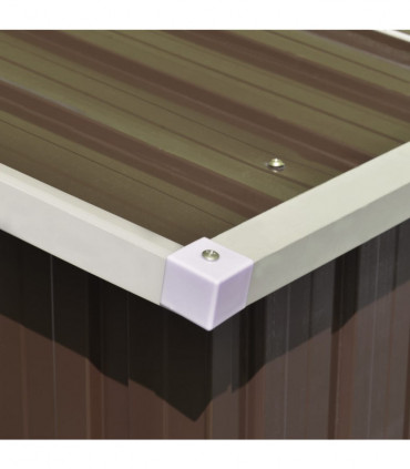 Garden Shed 257x392x181 cm Metal Brown