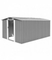 Garden Shed 257x392x181 cm Metal Grey