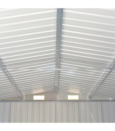 Garden Shed 257x392x181 cm Metal Grey