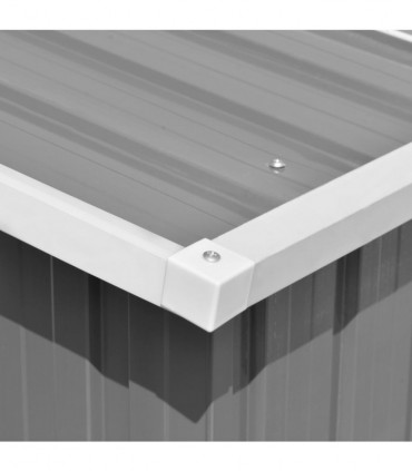 Garden Shed 257x392x181 cm Metal Grey