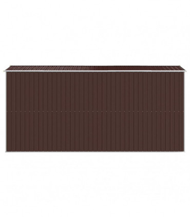 Garden Shed Dark Brown 192x440x223 cm Galvanised Steel
