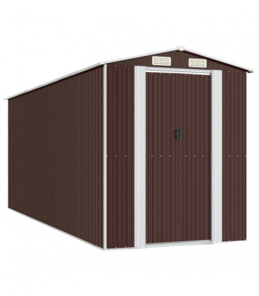 Garden Shed Dark Brown 192x523x223 cm Galvanised Steel