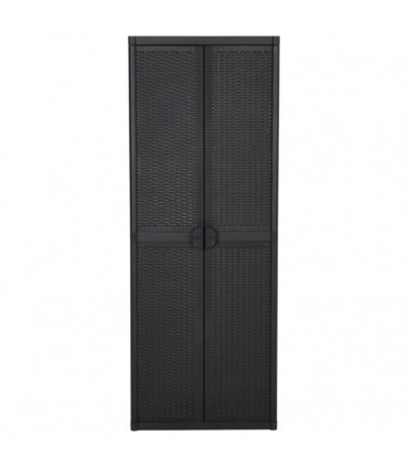 Garden Storage Cabinet Black 65x45x172 cm PP Rattan