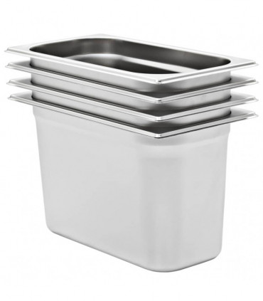 Gastronorm Containers 4 pcs GN 1/3 200 mm Stainless Steel
