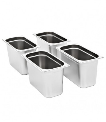 Gastronorm Containers 4 pcs GN 1/3 200 mm Stainless Steel