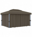 Gazebo with Curtain 4x3 m Taupe Aluminium