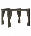 Gazebo with Curtains 3x3 m Taupe Steel
