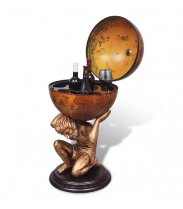 Globe Bar Wine Stand Atlas Design 42x42x85 cm