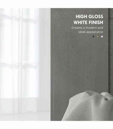 HOMCOM Bathroom Under Sink Cabinet with Adjustable Shelf High Gloss White