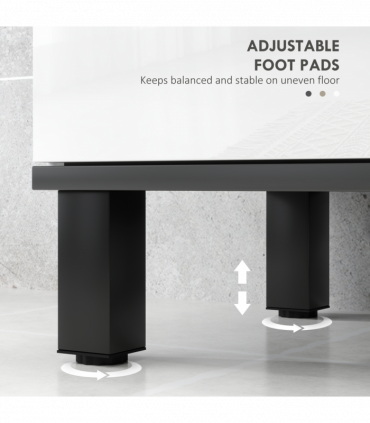 HOMCOM Bathroom Under Sink Cabinet with Adjustable Shelf High Gloss White