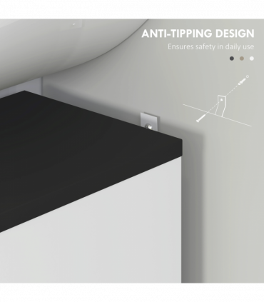 HOMCOM Bathroom Under Sink Cabinet with Adjustable Shelf High Gloss White