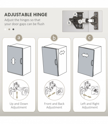 HOMCOM Bathroom Under Sink Cabinet with Adjustable Shelf High Gloss White