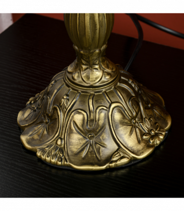 HOMCOM Stained Glass Table Lamp, for Bedroom Bedside, Bulb not Included