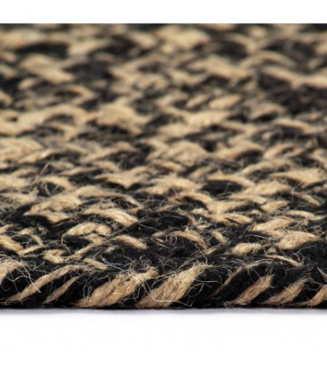 Handmade Rug Jute Black and Brown 180 cm