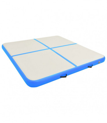 vidaXL Inflatable Gymnastics Mat with Pump 200x200x15 cm PVC Blue