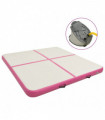 vidaXL Inflatable Gymnastics Mat with Pump 200x200x15 cm PVC Pink