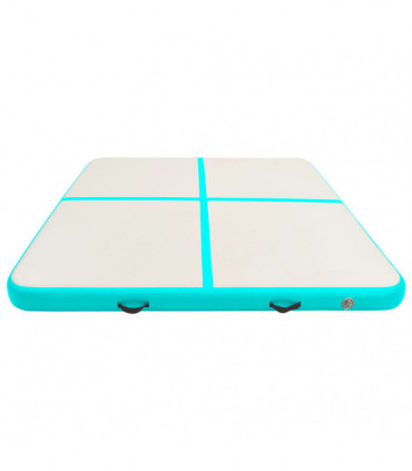 vidaXL Inflatable Gymnastics Mat with Pump 200x200x20 cm PVC Green