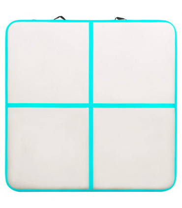 vidaXL Inflatable Gymnastics Mat with Pump 200x200x20 cm PVC Green