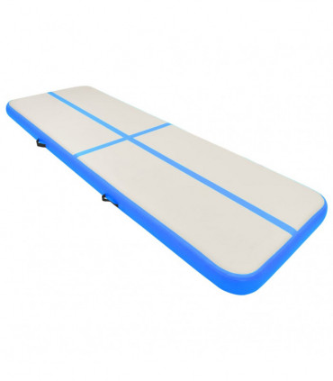 Inflatable Gymnastics Mat with Pump 400x100x15 cm PVC Blue